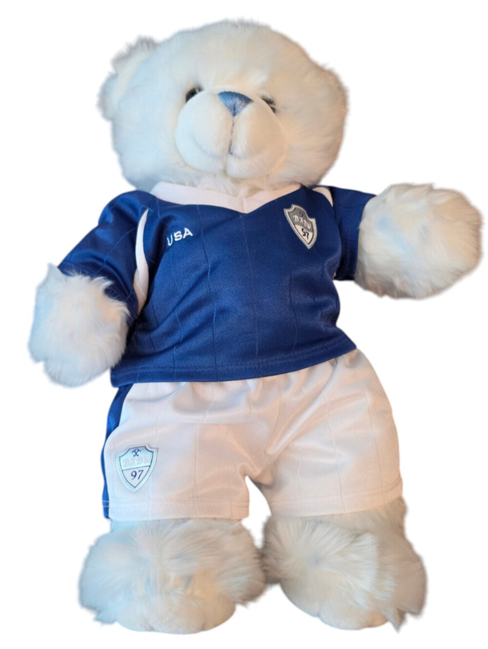 BAB Rare 1997 Vintage Blue White W/Fifa USA Soccer Team Clothes 15"
